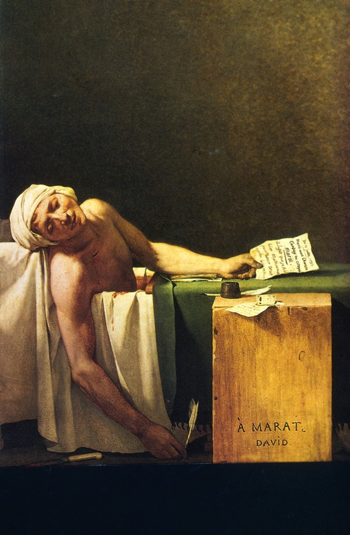 Figure 16-1: David’s The Death of Marat, painted in 1793, is both a memo- rial to a friend and propaganda.